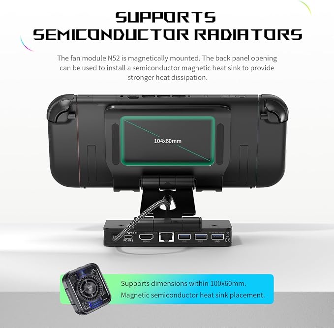 Magnetic Dual Cooling Fan Docking Station for ROG Xbox Ally X/Switch 2 - Image 4
