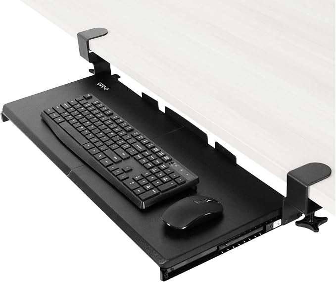 VIVO Large Keyboard Tray Under Desk Pull Out with Extra Sturdy C Clamp Mount System, 27 (33 Including Clamps) x 11 Inch Slide-Out Platform Computer Drawer for Typing, Black, MOUNT-KB05E by Unknown
