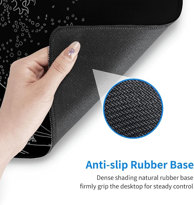 Extended Gaming Mouse Pad, Large Gaming Mouse Waterproof with Stitched Edges, Non-Slip Desktop Pad for Home and Office, Level Up Your 31.5x11.8 Inch… (Black Wave) - Image 5