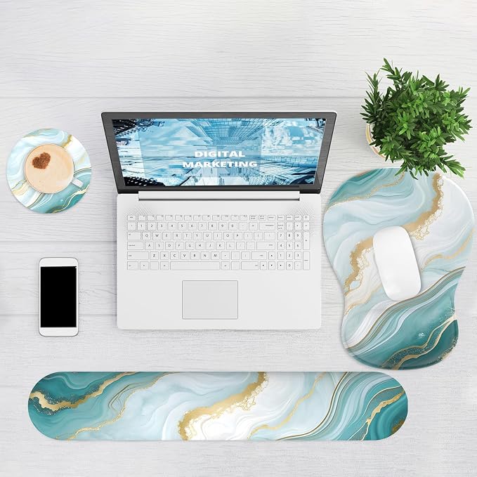 Ergonomic Mouse Pad with Wrist Rest and Keyboard Wrist Rest, Gel Mousepad - Image 6