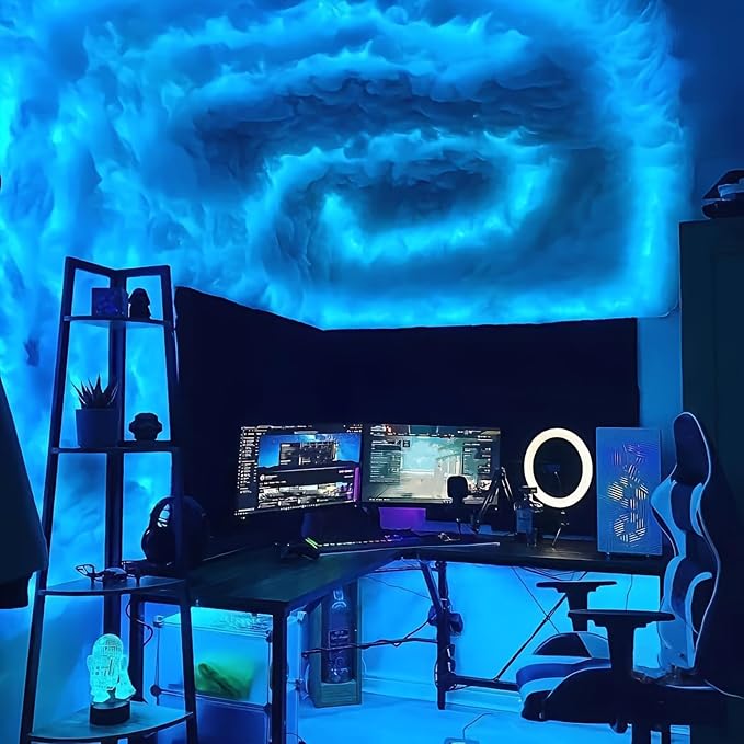 Cloud Light Multicolor Lightning Changing, 3D Thundercloud LED Light Cotton Lightning Cloud Colorful Atmosphere Night Light, DIY Creative Cloud Lights for Bedroom Gaming Room Indoor, 16 Feet - Image 2