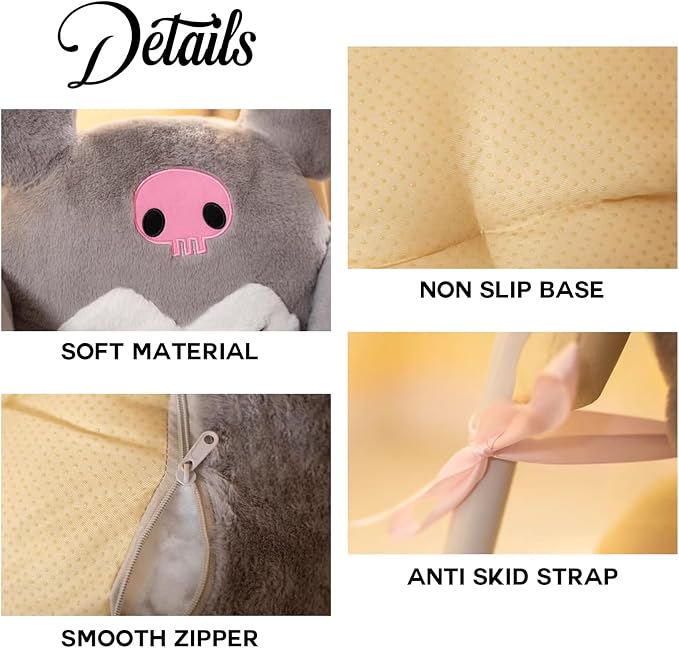 Ohjijinn Kawaii Cushion Chair, Comfy Cartoon Plush Seat Cushion, Floor Pillow Floor Cushions, Cute Office Chair Cushion Room Decor for Girls Woman - Image 4