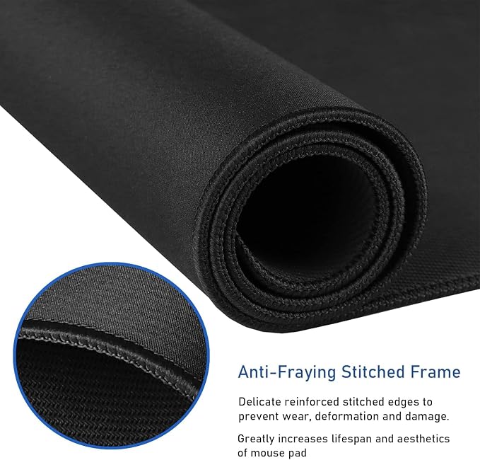 Gaming Mouse Pad, (35.4X15.7In) Large Desk Mouse Pad with Stitched Edges | Mouse Pad, Non-Slip Natural Rubber Base,Waterproof Computer Keyboard Pad Mat for Esports Pros/Gamer/Desktop/Office/Home - Image 6