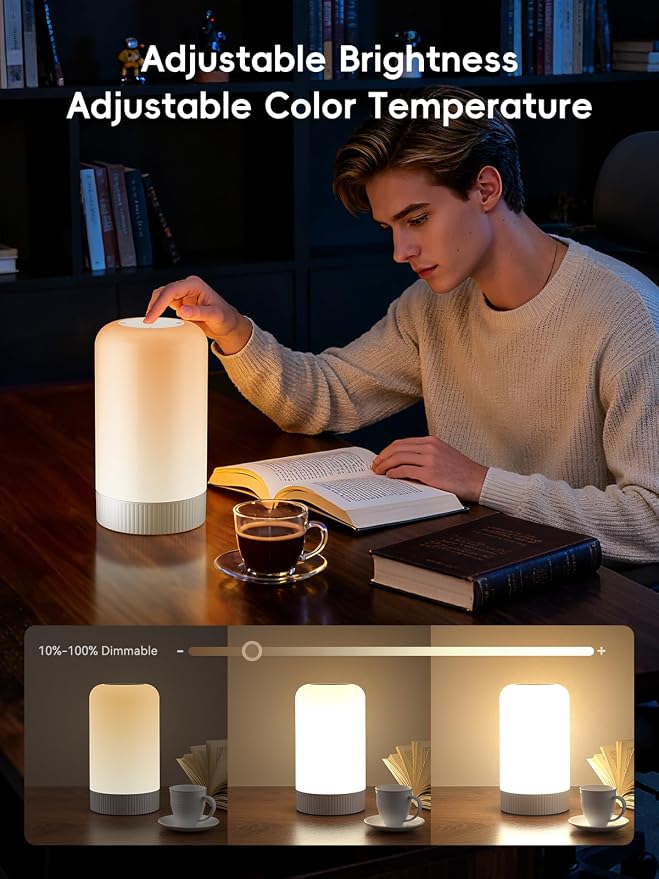 RGBICWW Smart Table Lamp, Touch Bedside Lamp LED Desk Lamp with App Control - Image 6