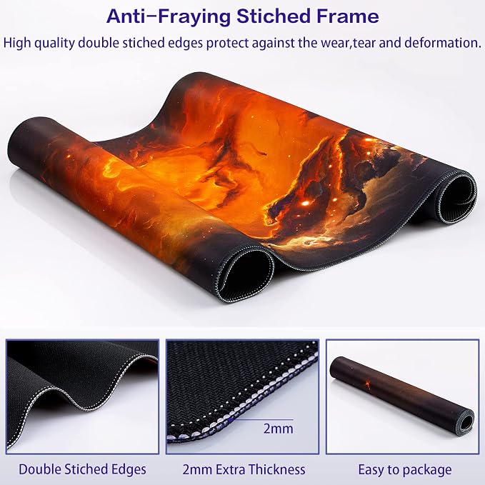 Canjoy Gaming Mouse Pad, 31.5x15.7in Large Mouse Pads for Desk Keyboard Pad | Desk Mat for Keyboard and Mouse Computer Big Full Size Desk Pad with Non-Slip Rubber Base and Stitched Edge for Home Office - Image 6