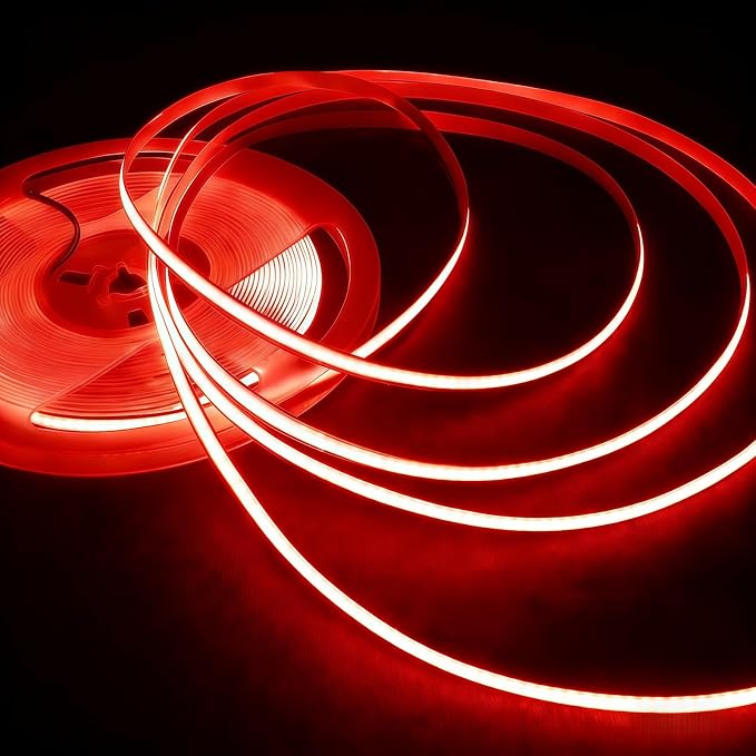 Ultra-Narrow 3mm USB-C COB LED Strip Lights Self-Adhesive, for Kitchen Cabinets, Bedroom, Gaming Desk (Red, 5ft) - Image 3