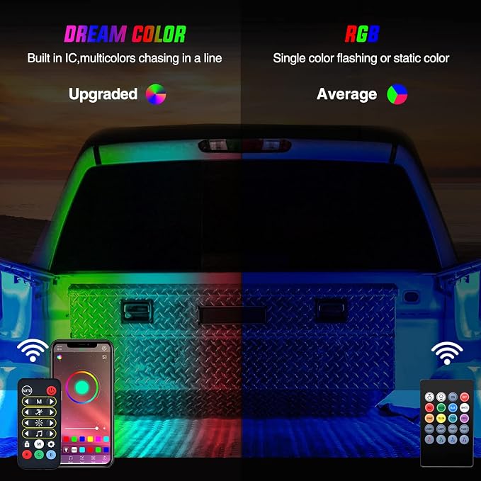 Nilight Truck Bed Light Strip RGB-IC LED Bar 3PCS 60 inch Cargo Lighting - Image 8