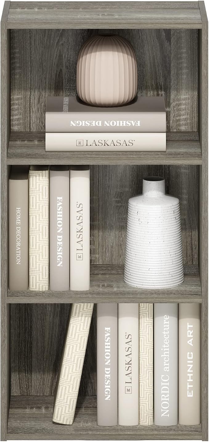 Furinno LUDER 3-Tier Book Shelf, Open Shelves Bookshelf, French Oak - Image 5