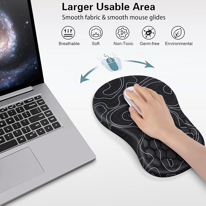 Canjoy Mouse Pad with Wrist Rest, Ergonomic Wrist Support with Massage - Image 5