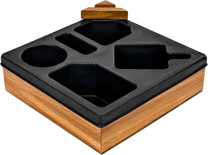 Silicone Couch Cup Holder Tray – Handy Silicone Acacia Couch Caddy with Cup Holder & Phone Stand – Waterproof Anti-Spill Snack & Bed Caddy Organizer Sofa Tray for Drinks, Snacks, & Remotes (Black) - Image 9