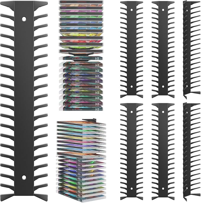 6 Pack DVD Shelf for Wall Mount, Floating Metal DVD Rack and Video Game Storage for Standard DVD CD Cases, Heavy-Duty Media Organizer Holder for PS, Xbox, PS5, PS4, Holds up to 114 - Image 9