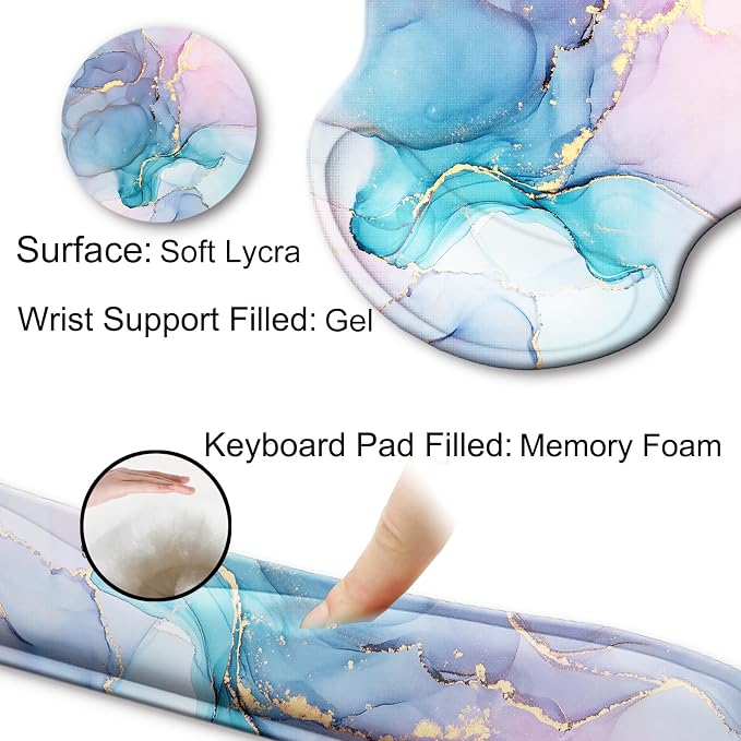 Mouse Pad and Keyboard Wrist Rest Support,Ergonomic Mouse Pad Set - Image 4