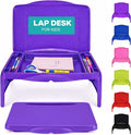 MAVOCRAFT Foldable Kids Lap Tray with Storage - Portable Lap Desk Kids & Adults - Kids Lap Desk for Breakfast in Bed, Serving Tray, Car Desk & Gaming (Purple) by MavoCraft