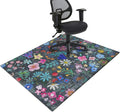 Office Chair Mat for Hardwood & Tile Floor,Boho Floral 60"x48" Office Computer Chair Mat for Rolling Chairs,Under Desk Non Slip Gaming Rug,Rubber Backing Large Low-Pile Carpet Protector Mat(Cyanblue) by puwbnhj