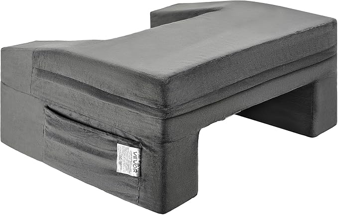 VEVOR Reading Pillow for Gaming, Extra Large Lap Desk Pillow with Pockets and Cup Holder, Laptop Pillow with Memory Foam Bed Rest, Bed Pillow for Sitting Up for Gaming, Reading, Resting, Working, Grey - Image 9