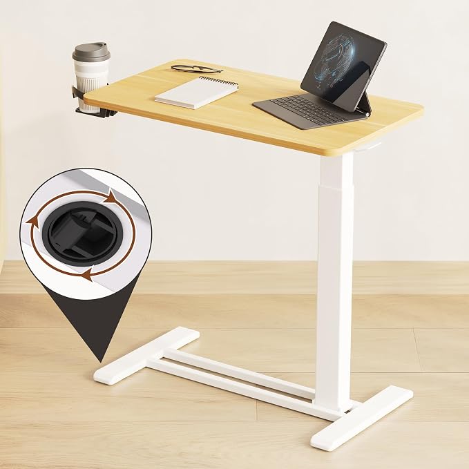 FLEXISPOT 28" Mobile Standing Desk Pneumatic Lift Computer Workstations - Image 4