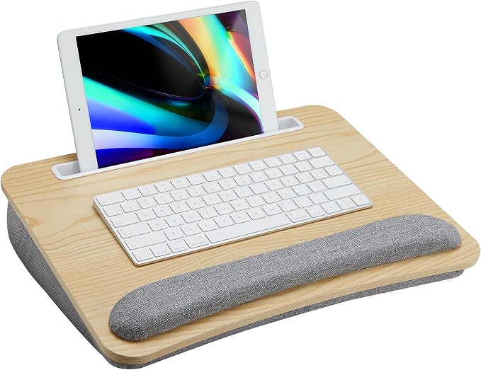 HUANUO Laptop Lap Desk with Cushion, Fit up to 15.6" Laptop, Light Wood - Image 8