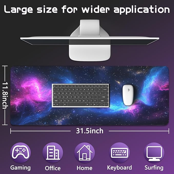 Mouse Pad Gaming - Desk Mat for Keyboard and Mouse - Large Mouse Pads for Desk, Gaming Mousepad with Non-Slip Base, Desks Pad (31.5" X 11.8") for Game, Office and Home - Image 6