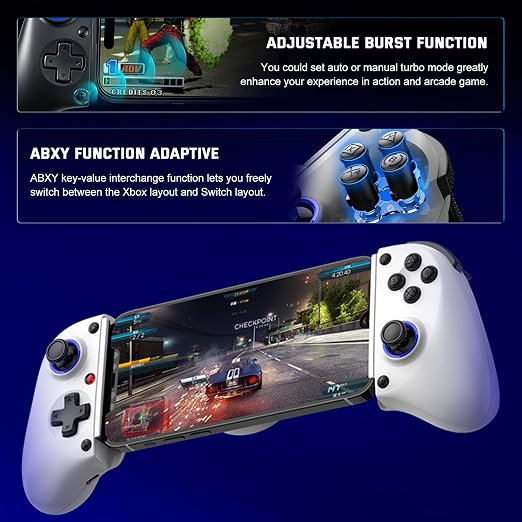 Joso Wireless Game Controller for iPhone/iPad/Android, Phone Controller for Android/iOS/Switch with Hall Effect Triggers, 2 Programmable Back Buttons, Dual Vibration & Turbo, Support Phone Case - Image 7