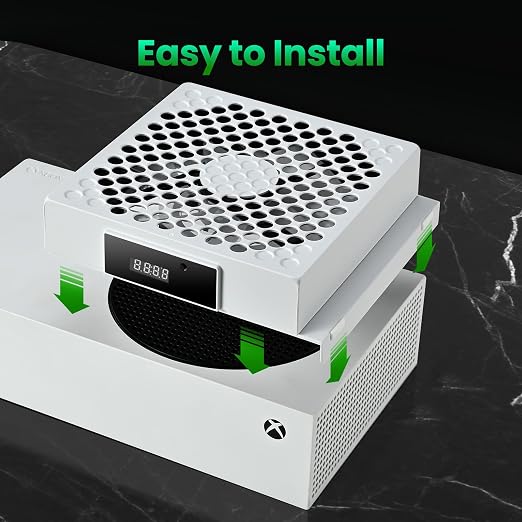 DEPGI Cooling Fan for Xbox Series S, Featuring Automatic Fan Speed Adjustment Based on Temperature, LED Display Screen, Low Noise, Easy Installation, 3 speeds, with RGB LED - Image 5