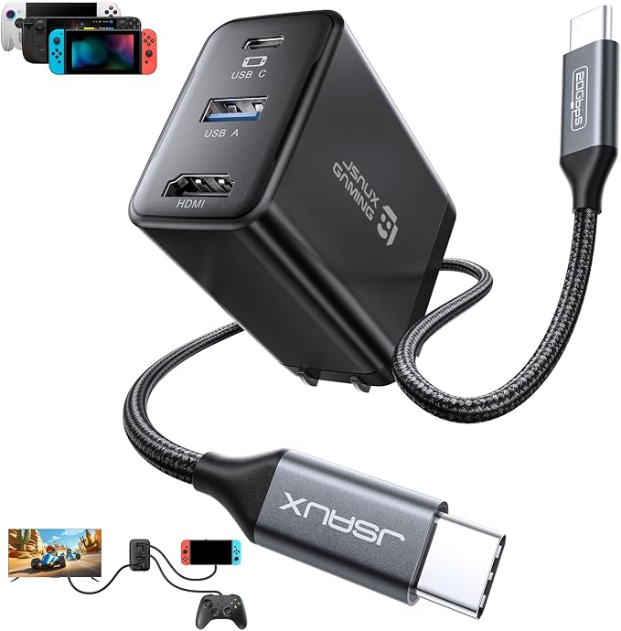 JSAUX 65W Switch Dock with 4K@120Hz HDMI, 65W PD Fast Charging, USB A Port by JSAUX