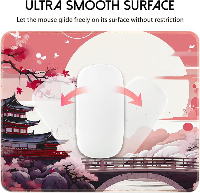 FreeNook Japanese Small Gaming Mouse Pad 10.2 x 8.3 in Computer Mouse Pad Anime Gaming Mousepad, Expanded Architecture Cute Desk Pad with Nop-Slip Suitable for Home Office - Image 5