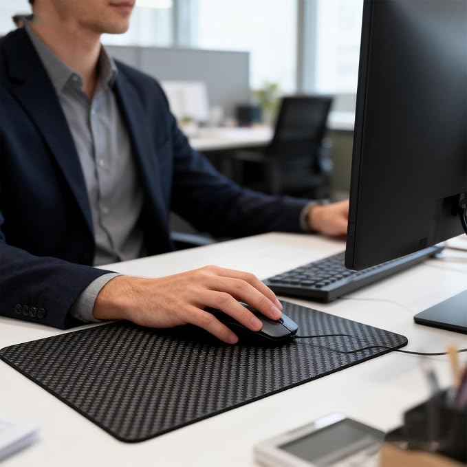 Multipurpose Carbon Fiber Mouse Pad - Hard, Thin, and Lightweight for Office, Gaming, and Daily Computer Use on Desk or Lap (3k Twill, Large) - Image 4
