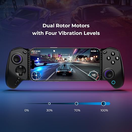 abxylute S8 Bluetooth Mobile Gaming Controller for Switch 1&2, iPhone iPad Android Phones Tablets, Portable Wireless Gamepad with Hall Joystick, Hall Trigger, Customizable Buttons＆Key Mapping (black) - Image 4
