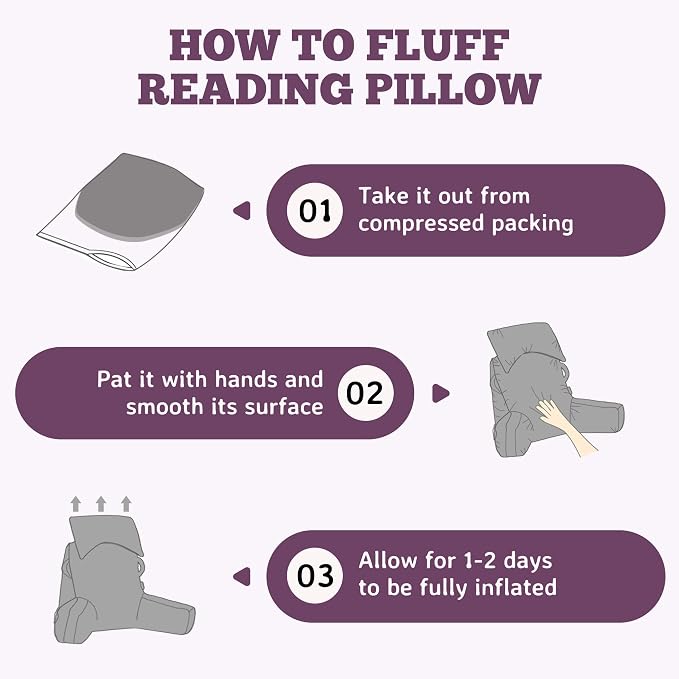 Reading Pillow for Bed,Back Pillow for Bed Sitting Up,Lumbar Support Pillow - Image 8