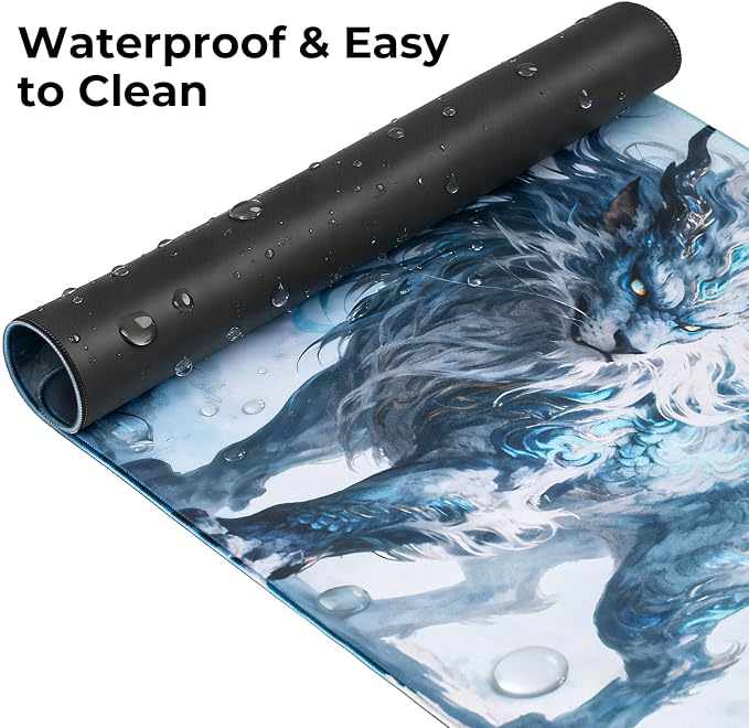 Lion Gaming Mouse Pad, XXL Chinese Landscape Desk Mat 31.5X15.7 | HD Print, Non Slip Rubber Base, Waterproof Fabric Top, Stitched Edges, Ideal Gift for Dorm, Home, Office & Back to School - Image 6