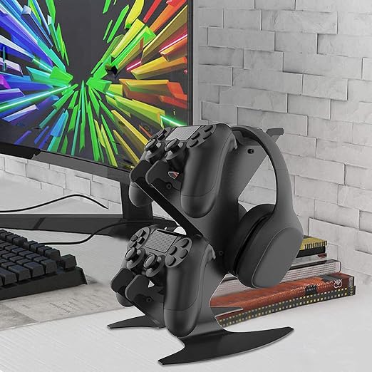 [2 Pack] Controller Holder Game Controller Rack Headset Stand for Xbox Series X S/Xbox one / PS5 / PS4 / NS/PC/Headset,Universal Organizer Storage for Video Game Accessories (Black,White) - Image 4