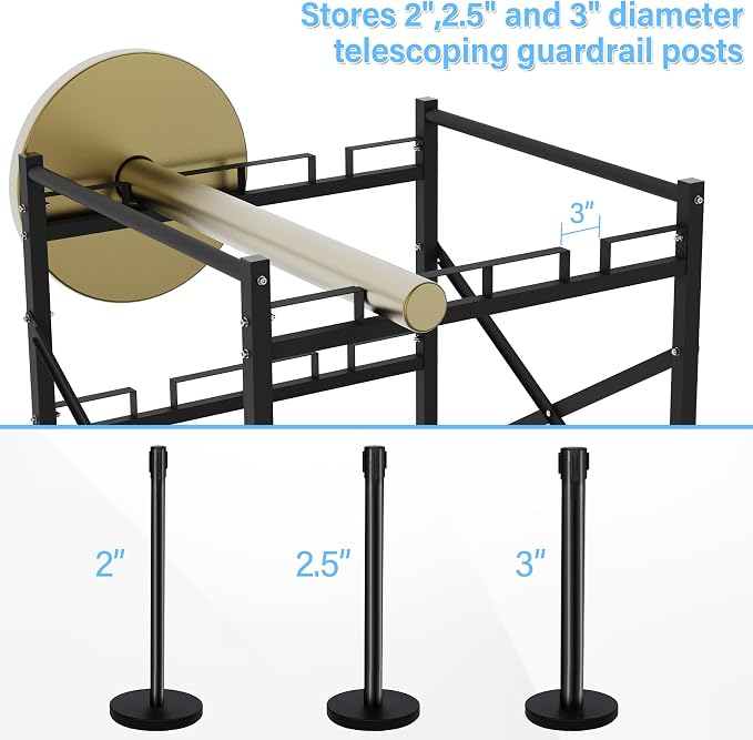 Stanchion Post Cart 6 Posts Ideal for High-Traffic Areas - Image 4