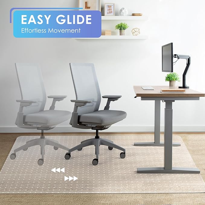 Vicwe Office Chair Mat for Carpeted Floors, 48"X36" Chair Mats with Studs | Carpet Protector Floor Mats for Low and No Pile Carpet, Easy Glide Computer Desk Chair Mat for Home & Offices, Clear - Image 3