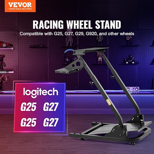 VEVOR G920 Racing Steering Wheel Stand Shifter Mount fit for Logitech G25 G27 G29 G920 G923 Thrustmaster T330TS Mainstream Brands Gaming Wheel Stand Wheel Pedals NOT Included Racing Wheel Stand - Image 2