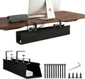 36" Under Desk Cable Management Tray - No Drill Oxford Cloth Cord Organizer with Clamp & Screw Mount - Large Capacity Fabric Cable Holder for Home Office, Gaming Desk & Standing Desk (Black) by Unknown