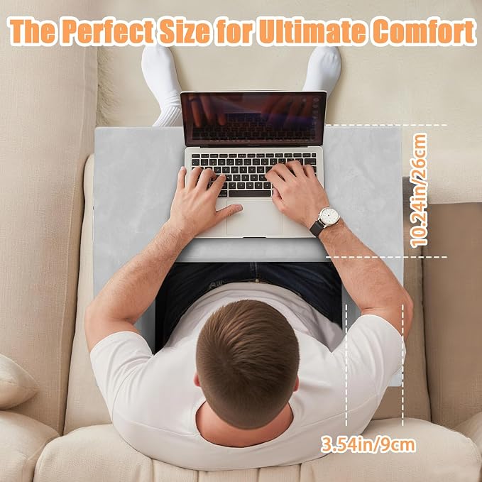 Reading Pillow for Adults, Supportive Lap Desk & Gaming Pillow for Bed, Couch, Floor, Simple Design with Ergonomic Arm Rest for Reading, Working, Gaming, Knitting 4 Color Options (Gray) - Image 3