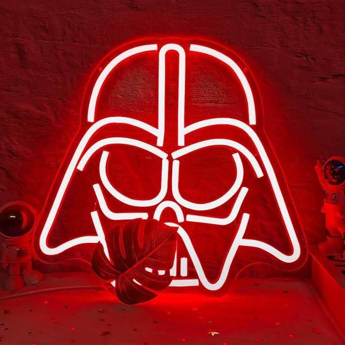 Alien Mask Neon Sign Dimmable Helmet Neon Light Sign Game LED Sign Wars gaming Light Up Sign gamer Neon Lights for Bedroom Man Cave Gamer Gift by Vveikea