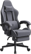 Dowinx Gaming Chair Fabric with Pocket Spring Cushion, Massage Game Chair Cloth with Headrest, Ergonomic Computer Chair with Footrest 290LBS, Grey by Dowinx