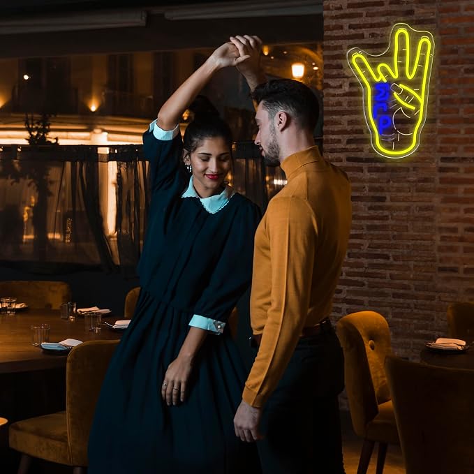 Sigma Gamma Rho Hand Neon Sign, Greek Hand Symbol Signs Neon Sign, Dimmable LED Sorority and Frat Hand Symbol Signs, Office Party Bar Cafe Decor, Family and Friends Birthday Holiday Gift(15.7*10.3in) - Image 6