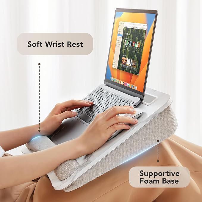 HUANUO Laptop Lap Desk with Cushion, Fit up to 15.6" Laptop, Marble - Image 5
