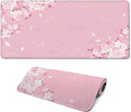 Gaming Mouse Pad with Anti-Slip Rubber Base, Extended Large Computer Mouse Mat with Stitched Edges, Long XL Anime Mousepad for Laptop and Keyboard, 31.5 x 11.8 inch (Pink Cherry Blossom) by Unknown