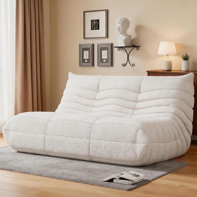 WHGBJA Loveseat Bean Bag Chair for Adults, Comfy Beanbag with Memory Foam | Floor Sofa Chair for Gaming, Reading, Bedroom, Living Room, Boneless, Ergonomic by WHGBJA