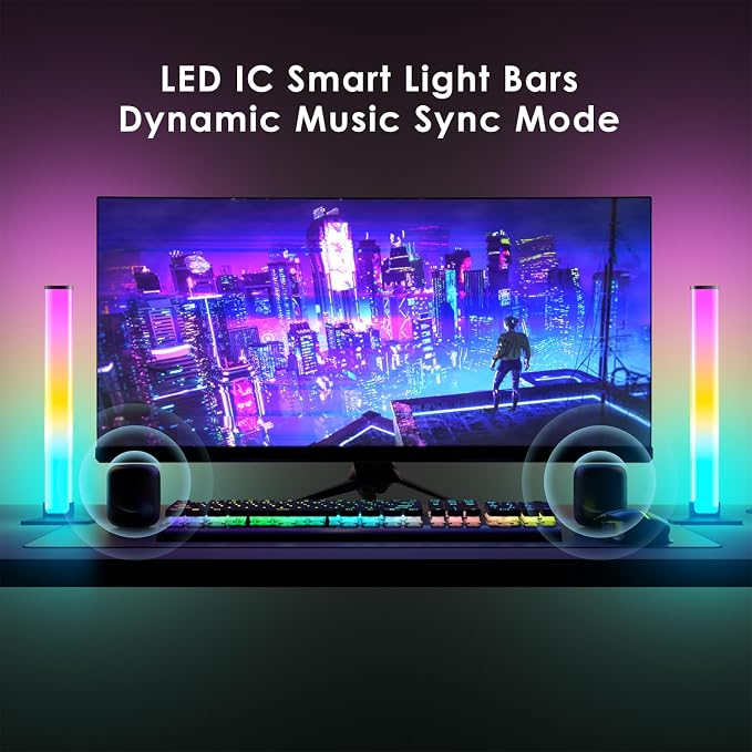 Barhootao RGB Light Bar,Smart LED Light Bar for Room,16 Million Colors,Three Control Modes,Dynamic Music Sync Mode,213 Preset Modes,USB Interface（Without Adapter） - Image 2