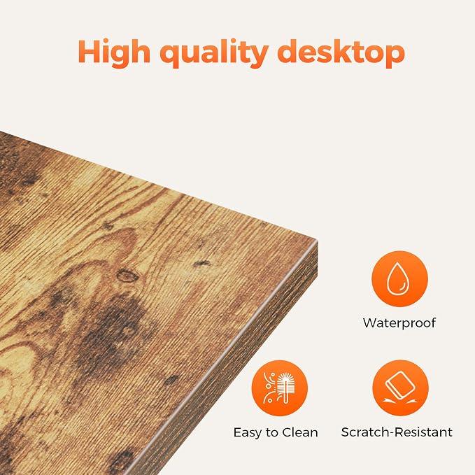 Mericonia 67 inch L Shaped Desk with CPU Stand, Large Corner Gaming Desk | Simple Computer Desk with 2 Hooks, Office Table for Home Bedroom Study Work Writing, Brown - Image 7