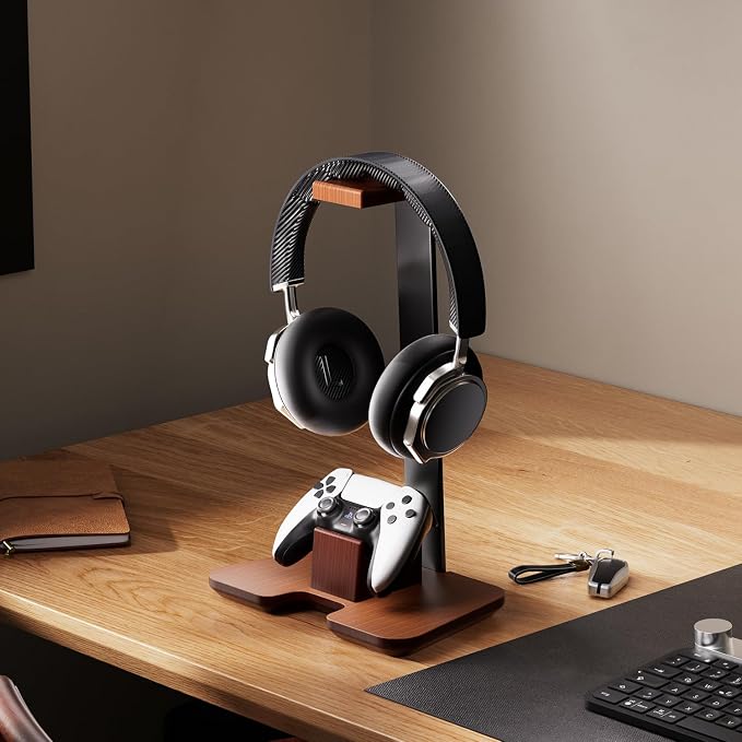 Controller Stand Wood Headphone Stand for Desk Gaming Desk Accessories Controller Holder for Gaming Equipment Headset Holder Gift for Father,Son,Husband,Boyfriend - Image 7