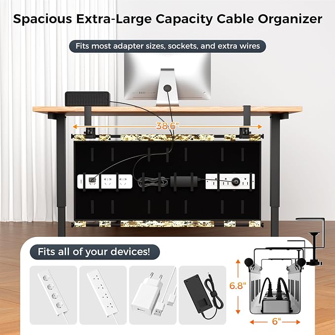 No-Drill Cable Management for Standing Desk - Image 3