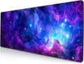 Gaming Large Mouse Pad with Stitched Edges, Purple Galaxy Desk Mat, Extended Keyboard Pad, Non-Slip Rubber Base Desk Pad for Keyboard and Mouse, 31.5X11.8 inch by SANWUMIAN