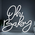 Oh Baby Neon Sign, Baby Shower LED Neon Light Signs for Backdrop Party Wall Decor Bedroom Light Up Sign for Gender Reveal Birthday Party Decorations Gift White Dimmable USB Powered(14.2"*12.9") by Unknown
