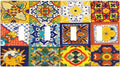Decorative Switch Plate Covers Vintage Traditional Colorful Mexican Talavera Tiles Style 4 Gang Light Switch Cover Plate Quad Toggle Wall Plate 4 Hole Electrical Switchplatedimmer Faceplate by JOOJIAO