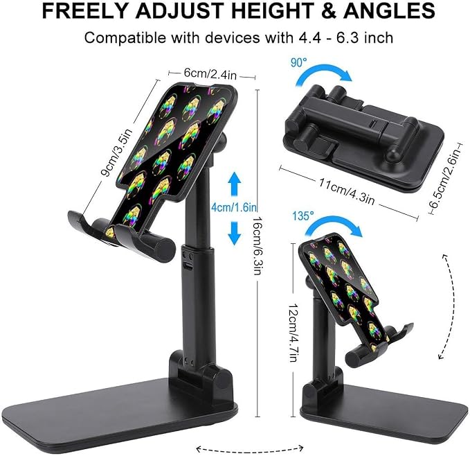 Folding DJ Pug Black Mobile Stand with Anti Slip Base - Image 2